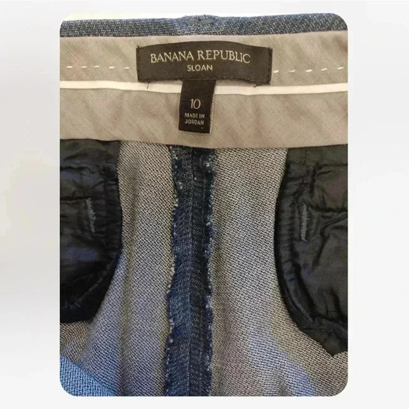 Banana Republic  Sloan Blue Ankle Textured Pants Size 10 - Picture 8 of 9